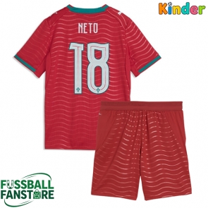 Portugal Pedro Neto #18 Replik Heimtrikot Kinder WM 2026 Kurzarm (+ Kurze Hosen)